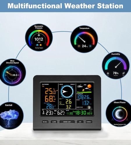 SmartWeather Pro™ – WiFi Wireless Indoor & Outdoor Weather Station with Rain, Wind & Temp Monitoring