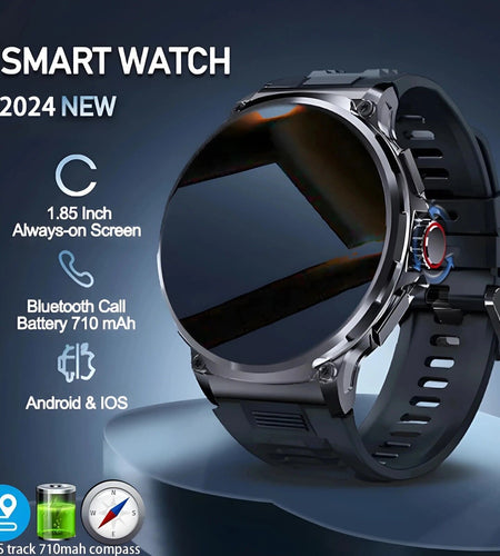 1.85" Ultra HD Smartwatch GPS Bluetooth Call Health Monitoring Watch Gym Gift